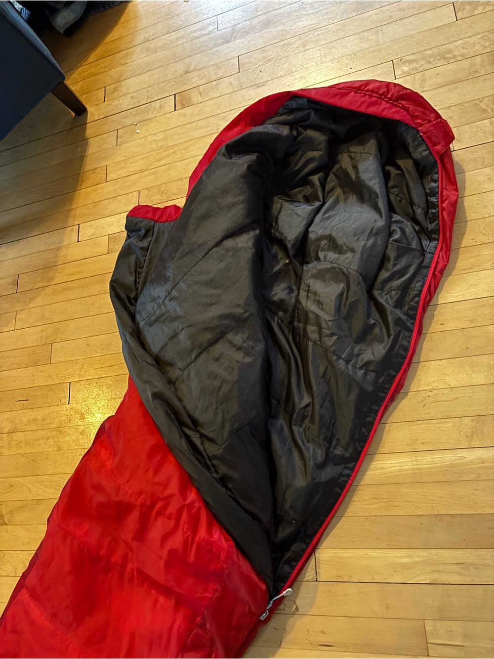 Marmot Red and Black Kids' Hooded Sleeping Bag
